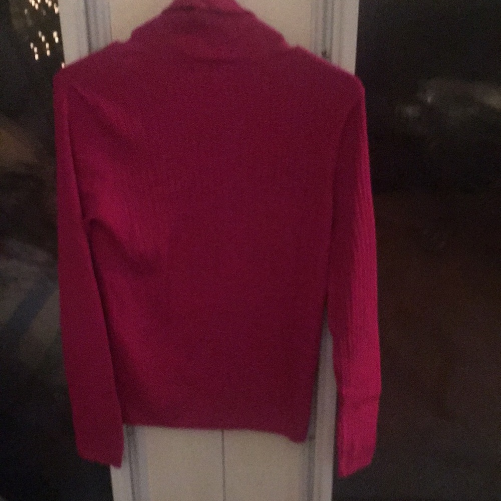 Talbots Ribbed Turtleneck, Raspberry, Size Medium. - image 2